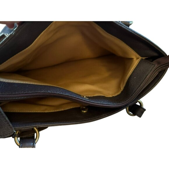 Ella Simone Weston Leather Tote Bag Black Everyday Large 17" X 11" - Picture 4 of 11